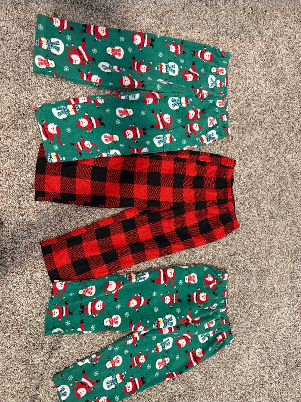 Bundle of three size 3T fleece Christmas pajama pants